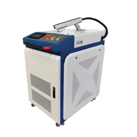 Máquina de limpeza a laser de pulso de 50 W com fonte de laser Raycus para remoção de ferrugem e remoção de sujeira